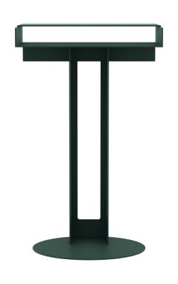 Umbra farbener Meta Side Table Beistelltisch von New Tendency mit runder Basis und Ablage.